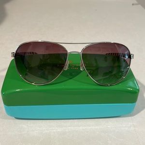 Never worn Kate Spade aviator style sunglasses